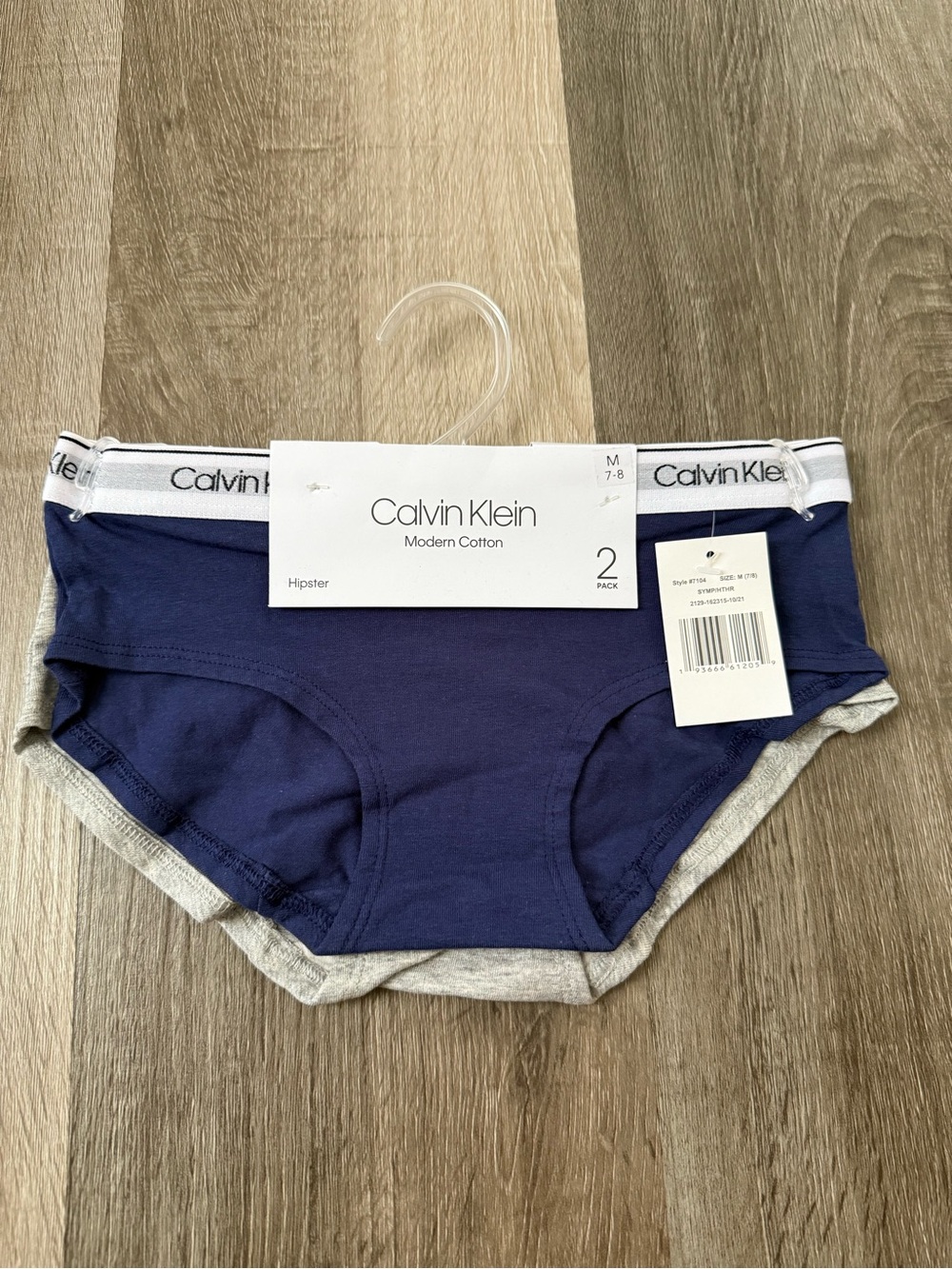 Calvin Klein Kids 2-Pack Hipster Briefs in Navy & Light Gray